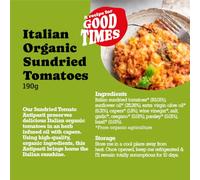 Mr Organic Sundried Tomato Antipasti - 190g, Authentic Italian | Made in Italy - Packed with Organic Sundried Tomatoes in a Herby Oil - Organic & Vegan