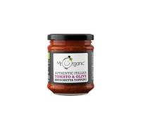 Mr Organic Tomato & Olive Bruschetta Topping 200g - Italian Condiment, Blend of Tomatoes & Olives - Ideal for Bruschetta, Pasta, and Salads