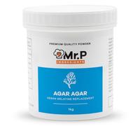 Mr.P Ingredients Agar Agar 1 Kg Powder Vegan Gelatine Replacement Ideal for Jelly Mousse Molecular Gastronomy Gelling Agent Vegan Vegetarian Halal Kosher Non-GMO (Recyclable Pot)