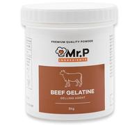 Mr.P Ingredients Beef Gelatine 5 Kg 250 Bloom Powder Unflavoured Stabiliser Gelling Aerating Agent Instant Halal Gluten Free Non-GMO (Recyclable Pot)