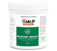 Mr. P Ingredients Gellan Gum High Acyl Powder Stabiliser Thickener 5Kg | Vegan, gluten free, non-GMO, halal and kosher texturising agent for beverages, dairy drinks and desserts
