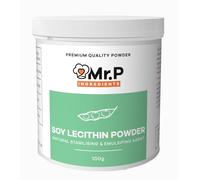 Mr.P Ingredients Soy Lecithin Powder 100g Stabilising & Emulsifying Agent Texture Improver VeganVegetarian Halal Kosher Non-GMO (Recyclable Pot)