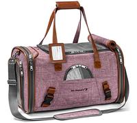 Mr. Peanut's Airline Approved Soft Sided Pet Carrier, Low Profile Luxury Travel Tote With Fleece Bedding & Safety Lock, Perfect For Cats And Small Dogs (Purple)