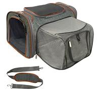 Mr. Peanut's Expandable Airline Approved Soft Sided Pet Carrier, Luxury Travel Tote with Premium Auto Self Locking Zippers, 18LX10.5WX11 H (Twilight Grey)