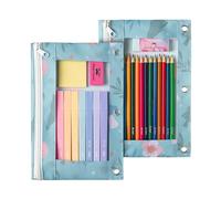 Mr. Pen 2-Pack Pencil Pouch for 3-Ring Binder with Zippered Cases