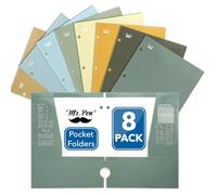 Mr. Pen- 4 Pocket Folders, 4 Pack, Vibrant Colors, 3 Hole Punched, School Folders with Pockets for 3 Ring Binder