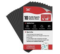 Mr. Pen- Adhesive Magnetic Sheets, 4" x 6", 10 Pack, with Adhesive Backing, Flexible Picture Magnets, Cuttable Magnetic Sheets.