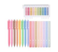 Mr. Pen Aesthetic 16 Pack Colored Gel Pens & 200 Sheets Sticky Tabs - No Bleed Highlighters for Bible Pages