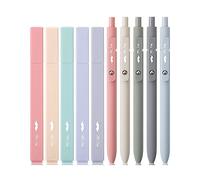 Mr. Pen Aesthetic Gel Pens & Highlighters No Bleed, 10 Pack - Morandi Color Bible Pens, Black Ink, Back to School Supplies