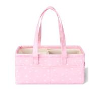 Mr. Pen- Baby Diaper Caddy Organizer, Pink with Star Pattern, Portable Car Caddy for Changing Table and Nursery