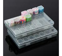 Mr. Pen-Bead Storage Containers, 28 Grids, 2 Pack, Grey, 160pcs Label Stickers, Bead Organizer, Craft Organizers and Storage, Containers for Organizing, Box (NIWL056M311)