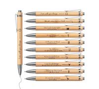 Mr. Pen- Bible Verse Retractable Bamboo Pen, 10 Pack, Black Ink, Christian Pens for Women Men, No Bleed Through, Ballpoint, Inspirational, Bulk