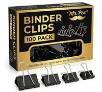 Mr. Pen- Binder Clips, 100 pcs, 15 mm, 19 mm, 25 mm, 32 mm, Black Binder Paper Clips, Bulk Paper Clamps for Office Supplies, Home, School, Business, Document Organizing