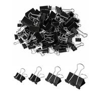 Mr. Pen Binder Clips, 100pc Assorted Sizes, Black, Metal, 1.25 inches, 1 inch, 0.75 inches, 0.6 inches