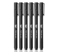 Mr. Pen Black Felt Tip Pens, Pack of 6, Medium Point (0.7mm), No Smear, Fine Point Pens Black, Bible Journaling Pens, Planner Markers, Pens for Journaling