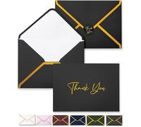 Mr. Pen- Blank Thank You Cards with Envelopes, 20 Pack, 4x6, Gold Foil Thank You Notes with Envelopes, Black Wedding Thank You Cards Wedding, Thank You Note Cards, Baby Shower Thank You Cards