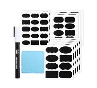 Mr. Pen- Chalkboard Labels, 100pc, Assorted Shapes, 1 White Chalk Marker and Small Towel, Label Stickers, Sticker Labels for Storage Bins