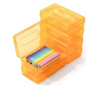 Mr. Pen- Clear Pencil Boxes, 6 Pack, Soft Marigold Color, Snap-Tight Lid, Plastic Pencil Box Organizer, 7.9"x4.5"x2.4"