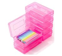 Mr. Pen- Clear Pencil Boxes, 6 Pack, Vibrant Pink Color, Snap-Tight Lid, Plastic Pencil Box Organizer, 7.9"x4.5"x2.4"