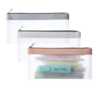 Mr. Pen - Clear Pencil Case, 8.5" x 4.25", 3 Pack, Durable TPU Material, Medium Water Resistant Pouches with Smooth Zipper, Multipurpose Clear Pouch for