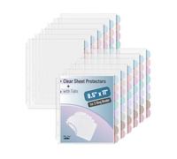 Mr. Pen- Clear Sheet Protectors with 8 Tabs, 2 Sets, Plastic Dividers for 3 Ring Binder, Insertable Index Page Divider Multicolor Tabs
