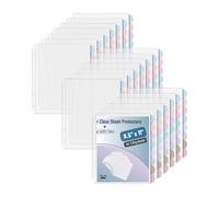 Mr. Pen- Clear Sheet Protectors with 8 Tabs, 2 Sets, Plastic Dividers for 3 Ring Binder, Insertable Index Page Divider Multicolor Tabs
