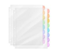 Mr. Pen- Clear Sheet Protectors with Tabs, 8 Tabs, 2 Sets, Clear Plastic Dividers for 3 Ring Binder, Insertable Index Page Divider Multicolor Tabs