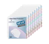 Mr. Pen- Clear Sheet Protectors with Tabs, 8 Tabs, 8 Sets, Clear Plastic Dividers for 3 Ring Binder, Insertable Index Page Divider Multicolor Tabs
