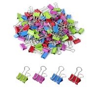 Mr. Pen Colored Binder Clips - 0.75" (3/4 inch), 100 Pack - Colorful Small Size - Office Supplies