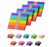 Mr. Pen- Colored Popsicle Sticks, Wooden Rainbow Colored Popsicle Sticks for Crafts, 200 Pack, 4.5 Inch