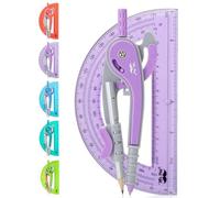 Mr. Pen- Compass and Protractor Set, Purple, Compass Geometry Tool, Protractor and Compass Set, Compass Drawing Tool, Drawing Compass, Protractor Set, Geometry Compass, Math Compass for Geometry