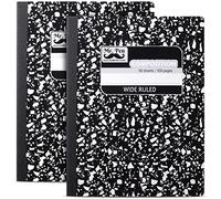 Mr. Pen- Composition Notebook, 2 Pack, Wide Ruled, 50 Sheets, 9.75" x 7.5", Composition Book, Notebooks for School, Wide Ruled Composition Notebook, Journal Notebooks, Writing Notebooks, Black Marble.