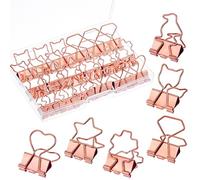 Mr. Pen- Cute Binder Clips, 18 pcs, 6 Styles, Cat Shaped, Heart Shaped, 3/4 Inch, Medium & Small Sizes