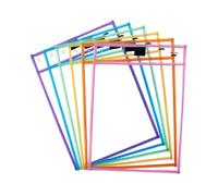 Mr. Pen- Dry Erase Pocket Sleeves, 10 x 14 Inch, 6 Pack, Pastel Colors, Reusable Plastic Sleeves for Classroom, Clear
