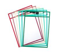 Mr. Pen- Dry Erase Pocket Sleeves, 10"x14", 6 pcs, Colorful Dry Erase Sleeves, Plastic Sleeves for Paper 8.5x11, Dry Erase Pockets Reusable Sleeves, Plastic Paper Sleeves, Dry Erase Sheet Protectors