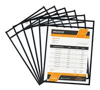 Mr. Pen- Dry Erase Pockets, 6 Pack, 10.2 x 14 Inches, Black, Reusable Plastic Sleeves for Paper, Clear Shop Ticket Holders, Dry Erase Pocket Sleeves, Dry Erase Sleeves, Clear Document Sleeves