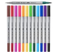 Mr. Pen- Dual Tip Brush Pens, 12 Colors, Art Markers for Kids Adults Coloring