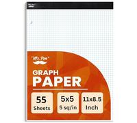 Mr. Pen- Engineering Paper, Graph Paper, 5x5 (5 Squares per inch), 8.5"x11", 55 Sheets, 3-Hole Punched