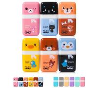 Mr. Pen- Eraser with Cover and Roller, 6 Pack, Animal Theme