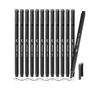 Mr. Pen- Fineliner Pens Black, 12 Pack, Ergonomic Triangular Barrels, 0.4mm Black Fine Liner Pens