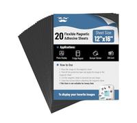 Mr. Pen- Flexible Magnetic Sheets with Adhesive Backing, 12" x 16", 20 Pack, Magnet Sheets with Adhesive