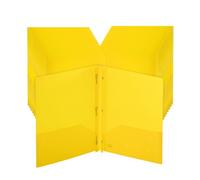 Mr. Pen- Folders with Pockets and Prong with Fasteners, 2 Pocket Folder, 3 Prong Folders, 24 Pack, Plastic, 24 Packs of Neon Yellow File folders for Office use
