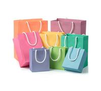 Mr. Pen- Gift Bag Assortment (8 Bags: 3 Small 6", 3 Medium 9", 2 Large 13") Pastel Blue, Pink, Yellow, Purple, Orange, Green for Birthdays, Easter/A, fun spring colors