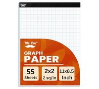 Mr. Pen- Graph Paper, 2x2 (2 Squares per inch), 8.5"x11", 55 Sheets, Grid Paper, Graphing Paper, Graph Paper Pad, Math Graph Paper, Grid Paper Pad, 1/2 Inch Graph Paper, Square Paper, Math Paper