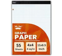 Mr. Pen- Graph Paper, Grid Paper Pad, 4x4 (4 Squares per inch), 8.5"x11", 55 Sheets, 3-Hole Punched, Computation Pads