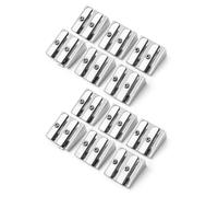Mr. Pen Handheld Metal Pencil Sharpener with 2 Holes, Pack of 12, Silver, Colored Pencil Sharpener