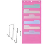 Mr. Pen- Hanging Wall File Organizer, 6 Pocket, Pink, 3 Overdoor Hangers Included, Over The Door File Organizer, Hanging Folder Organizer, Wall Folder Organizer, Hanging File Organizer for Wall