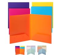 Mr. Pen- Heavy Duty Plastic Folders with 2 Pockets, 5 Pieces in Assorted Colors