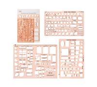 Mr. Pen- House Plan, Interior Design and Furniture Templates, Drafting Tools and Ruler Shapes for Architecture - Set of 3