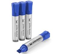 Mr. Pen- Jumbo Permanent Markers, 4 Pack, Blue, Chisel Tip, Wide Tip, Large, Thick Permanent Markers for Canvas, Posters Board, Fabric, Window, Glass, Wood, Waterproof, Quick Dry